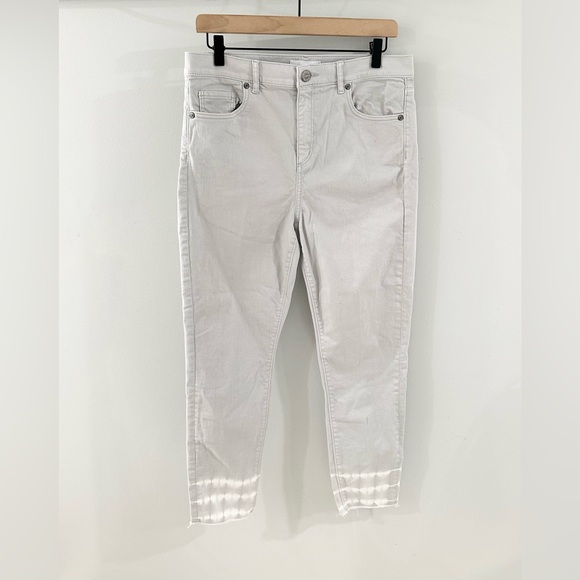 Loft Tie Dye Raw Hem Skinny Jeans Gray Size Medium 10/30 - Picture 3 of 7